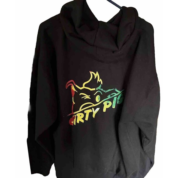 XL Dirty Pig black man hudy cotton/polyester machine wash made in Pakistan - Picture 1 of 8